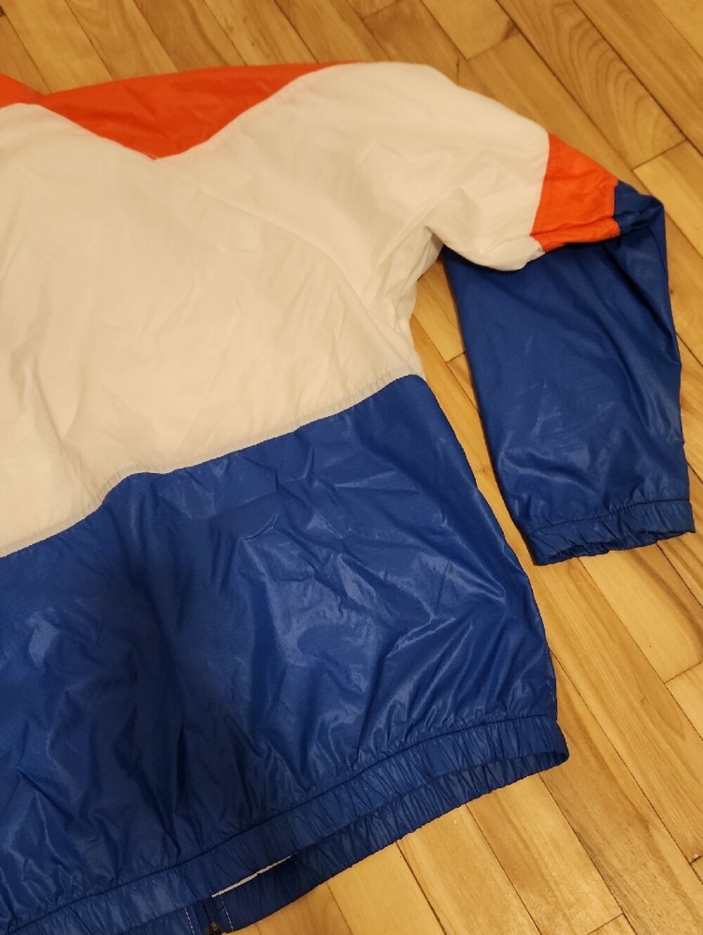 Vintage Oilers Blue/White/Orange Colorblock Windbreaker Jacket - NHL Inspired - Picture 12 of 16